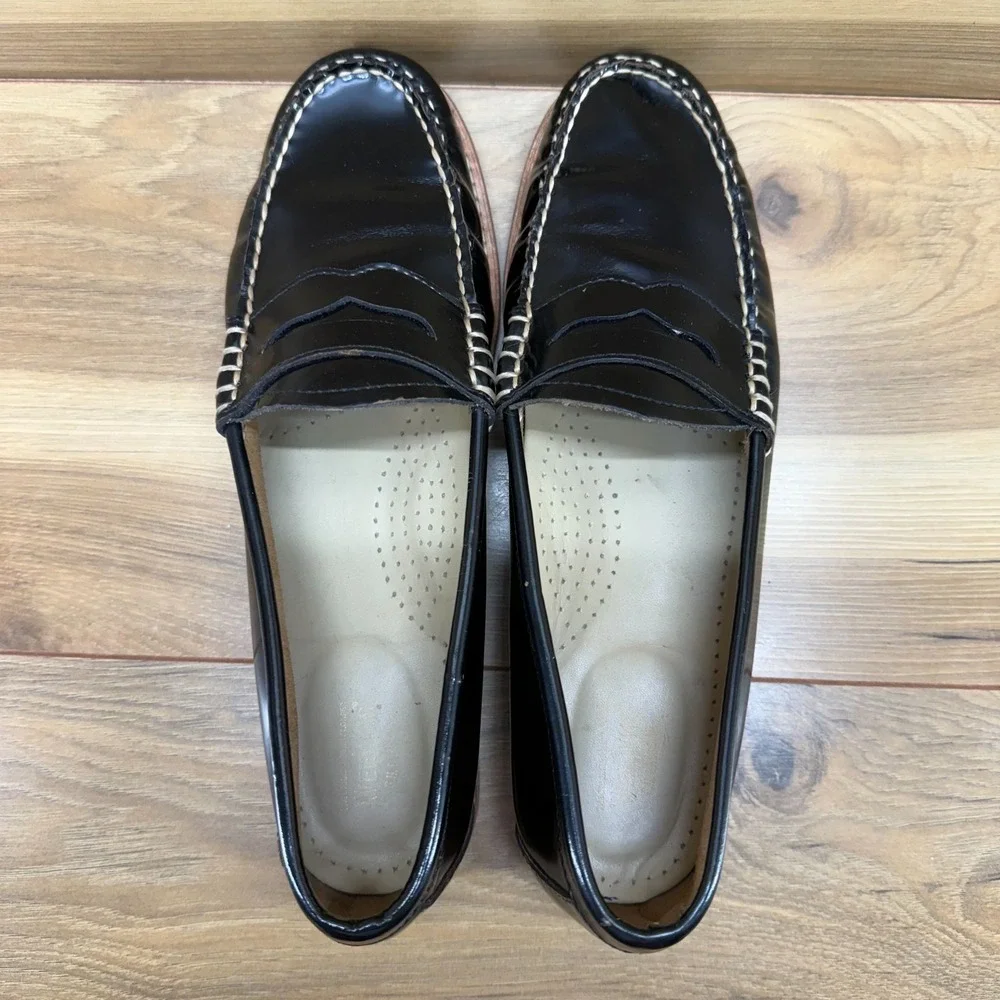 Weejuns GH Bass Whitney Penny Loafers Womens 9 M Black Patent Leather